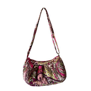 Vera Bradley Frannie Crossbody Bag Very Berry Paisley Print Pink Zip Sm Shoulder